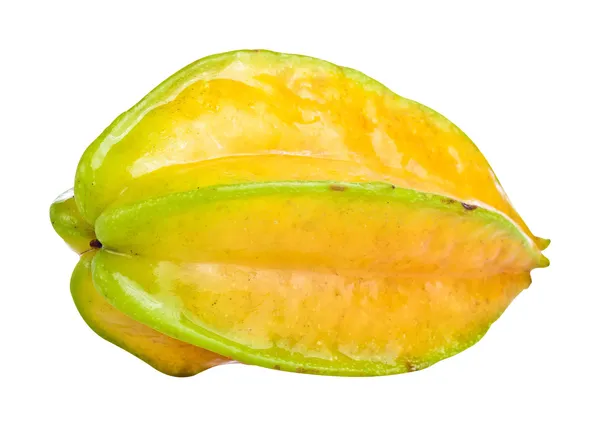 Ribe carambola or star fruit isolated on white — Stock Photo, Image