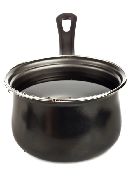 黒、白で隔離される鍋の調理 — ストック写真