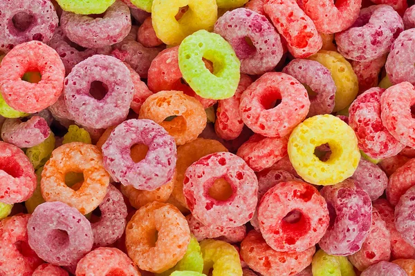 Colorful childrens cereal background — Stock Photo, Image