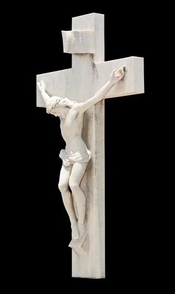 The crucifixion of Jesus isolated on black — Stock Photo, Image