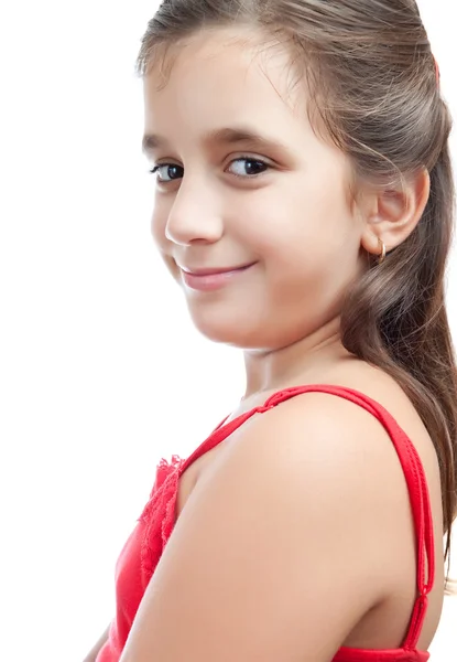 Portrait de belle fille latine isolée sur blanc — Photo