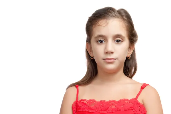 Портрет красивої латинської дівчини ізольовано на білому — стокове фото
