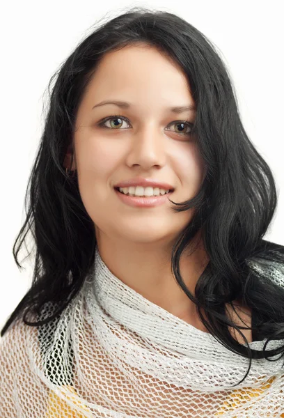 Portrét krásné hispánský dívka izolovaných na bílém — Stock fotografie