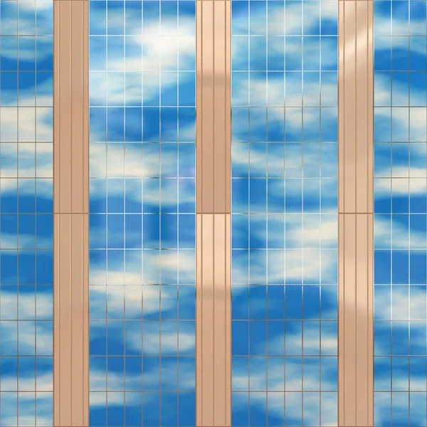 无缝模式类似于现代建筑上的玻璃窗口 — 图库照片