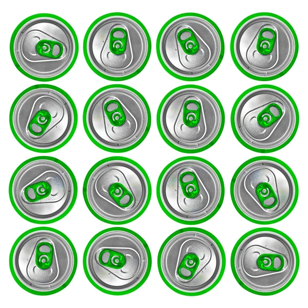 Green beer cans on a white background — Stock Photo, Image