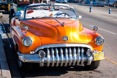 Old classic american car in Havana clipart