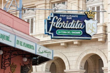 The famous Floridita restaurant in Old Havana clipart