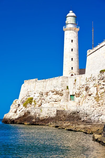 O famoso farol de El Morro em Havana — Fotografia de Stock