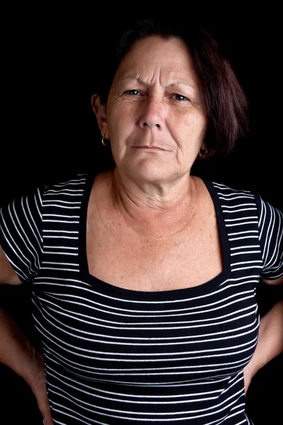 Sırt ağrısı muzdarip yaşlı kadın — Stok fotoğraf