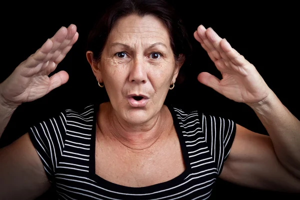 Mujer vieja gritando — Foto de Stock