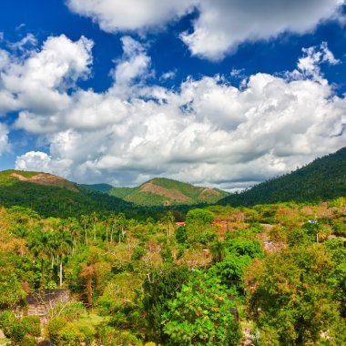 Mountains and tropical valleys in Cuba clipart