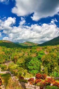 Mountains and tropical valleys in Cuba clipart