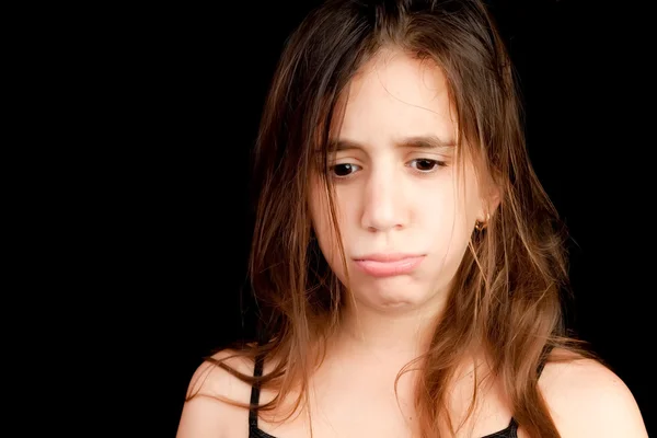 Triest melancholische meisje huilen — Stockfoto