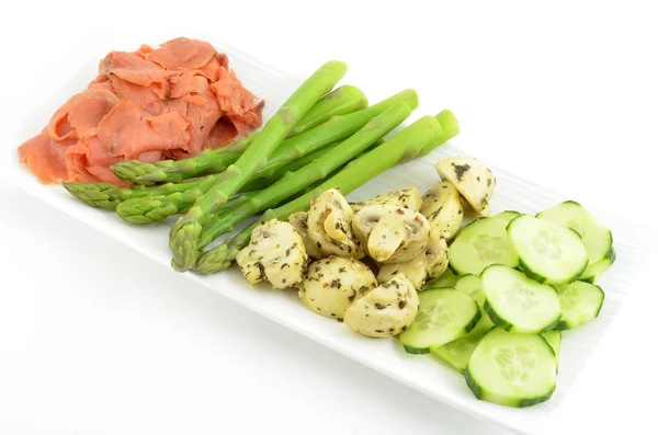 Lox con verduras frescas y marinadas — Foto de Stock