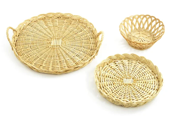 Wicker trays, basket — Stock Photo, Image