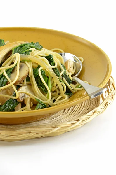 Mediterrane kip en spinazie pasta — Stockfoto