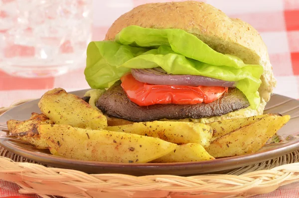 Portabella paddestoel Hamburger — Stockfoto