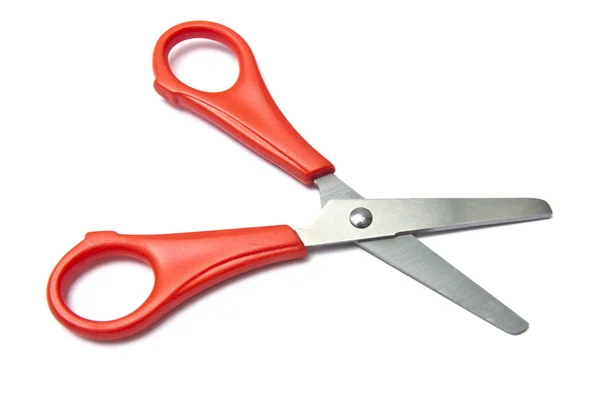 Red handled scissors — Stock Photo, Image