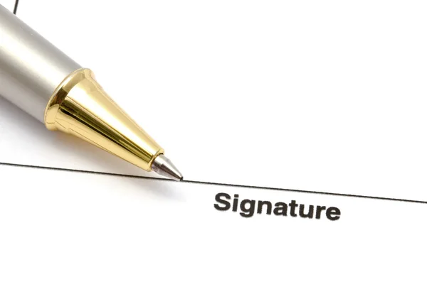 Ручка і папір для підпису — стокове фото