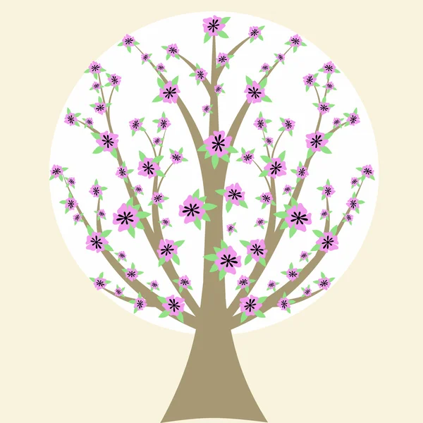 Árbol de flor de cerezo — Vector de stock
