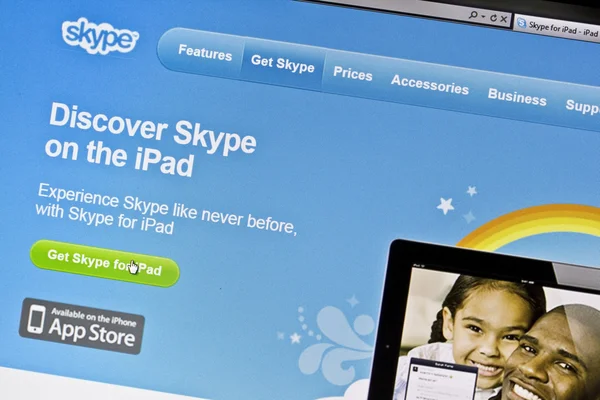 Halaman utama Skype — Stok Foto