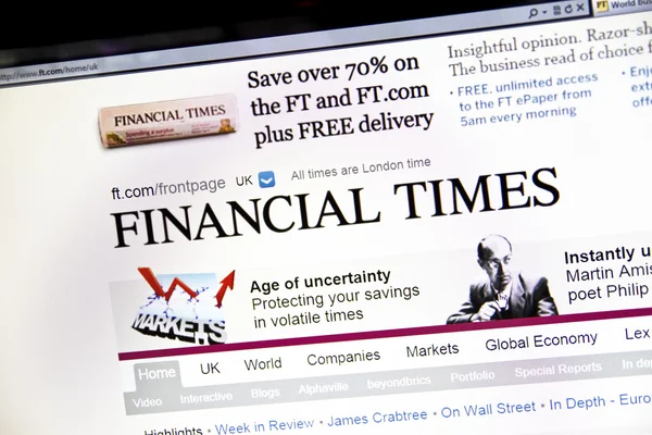 stock image The Financial Times Website