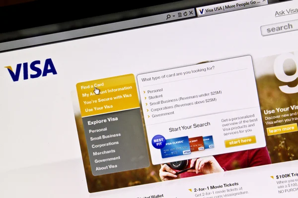 Visa website — Stock Photo, Image
