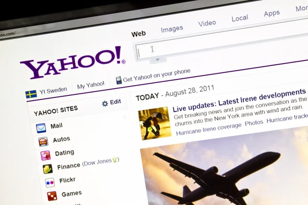 Yahoo website — Stock Photo, Image