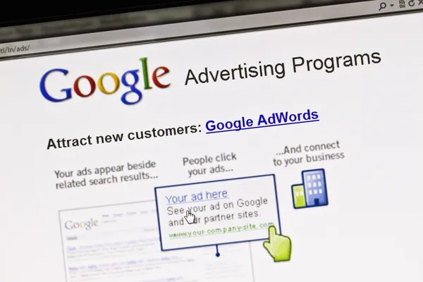Program reklamy Google — Zdjęcie stockowe