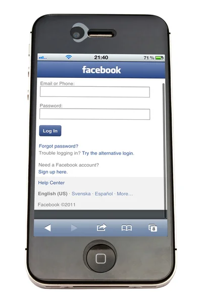 Apple iphone och facebook — Stockfoto