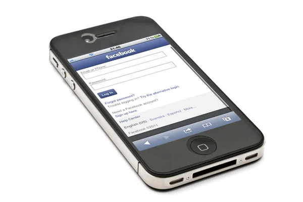 Apple iphone a facebook — Stock fotografie