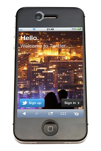 Apple iphone und twitter — Stockfoto