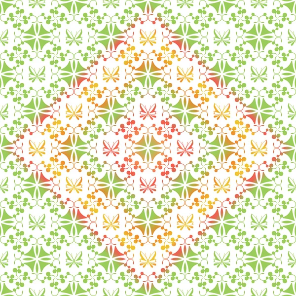 Motif floral et papillon sans couture — Image vectorielle