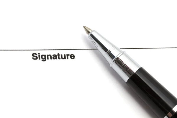Penna e firma — Foto Stock