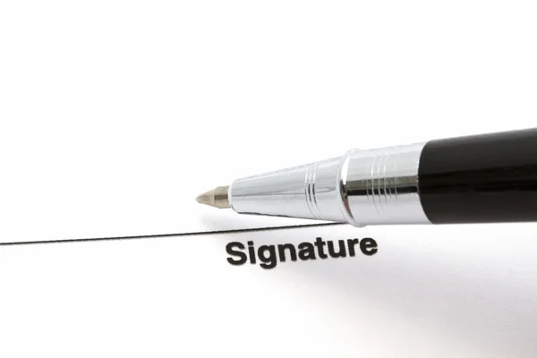 Penna e firma — Foto Stock