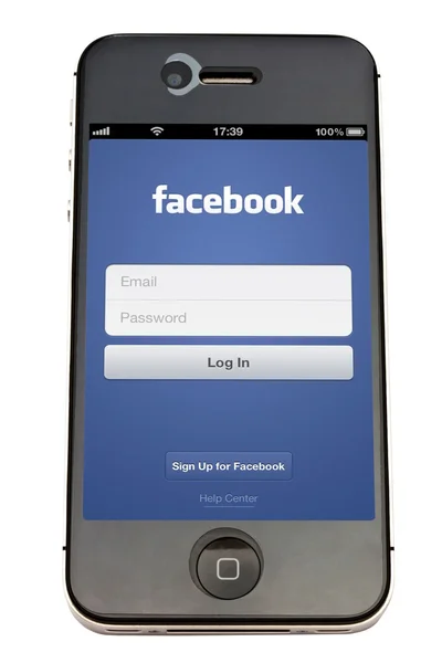 Facebook och iphone — Stockfoto