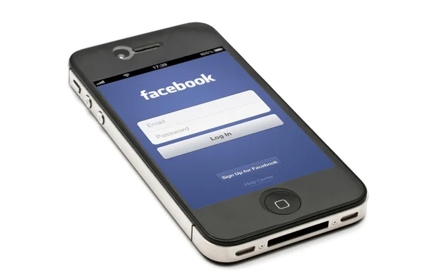 IPhone a facebook — Stock fotografie
