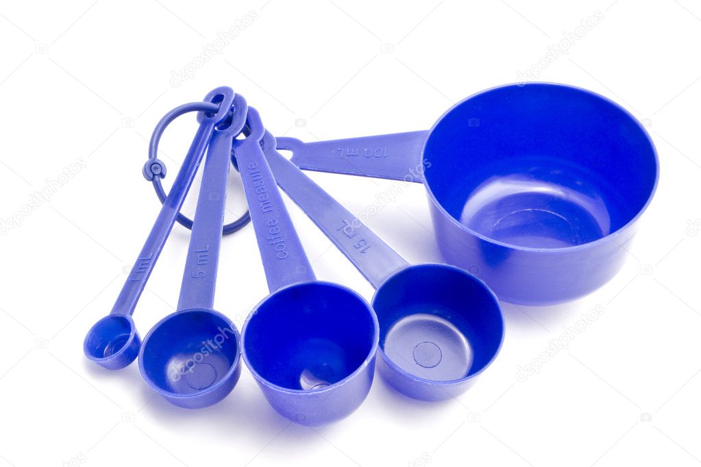 Blue measuring spoons