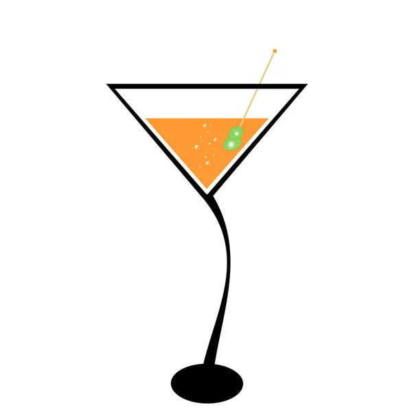 Cocktail e azeitona — Vetor de Stock