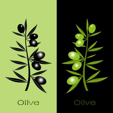 Black and green olives clipart