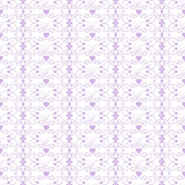 Seamless Floral and hearts Pattern clipart