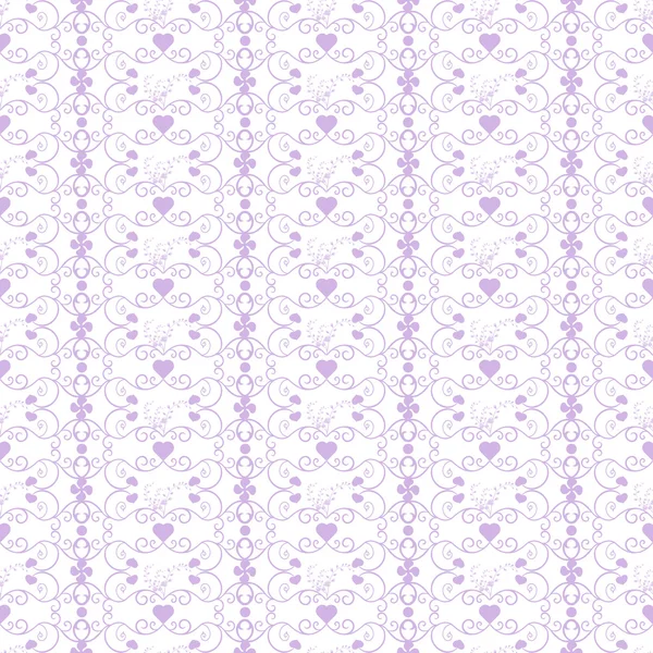 Seamless Floral and hearts Pattern — Stock Vector