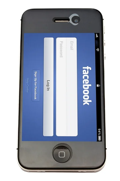 Facebook en iphone — Stockfoto