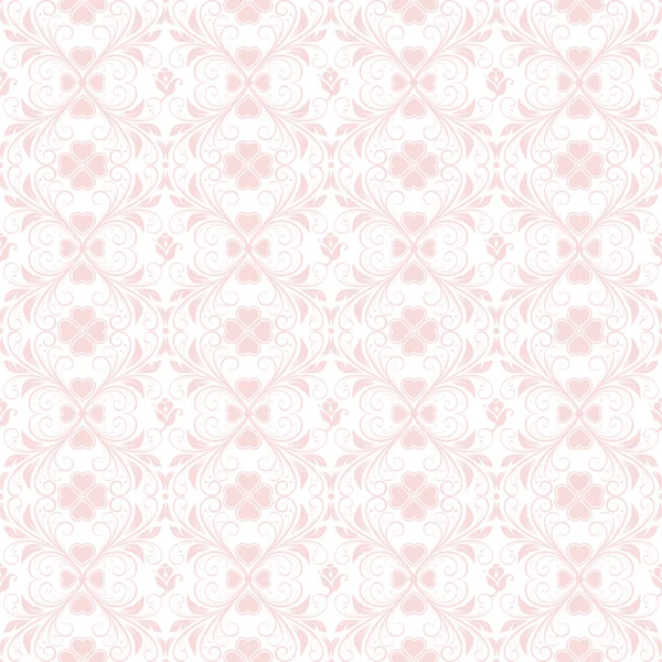 Motif floral et coeur sans couture — Image vectorielle