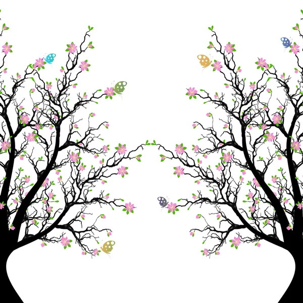 Copac de flori de primăvară — Vector de stoc