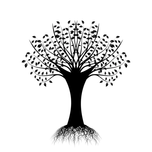 Sílhueta de árvore de arte — Vetor de Stock