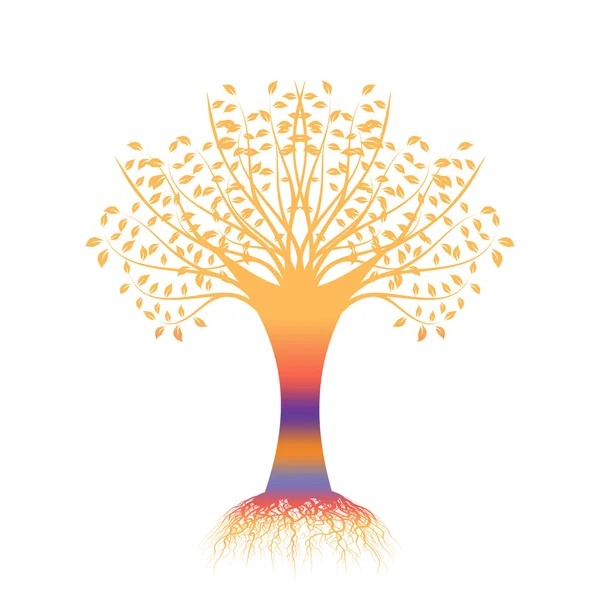 สีลูเอทต้นไม้ศิลปะ — ภาพเวกเตอร์สต็อก