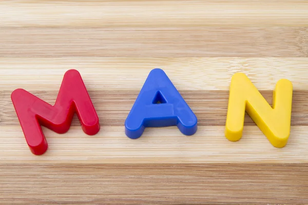 Letter magnets "MAN" — Stock Photo, Image