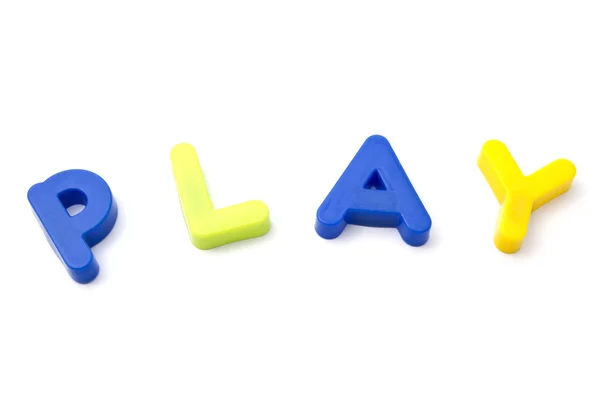 Letra ímãs "jogar " — Fotografia de Stock