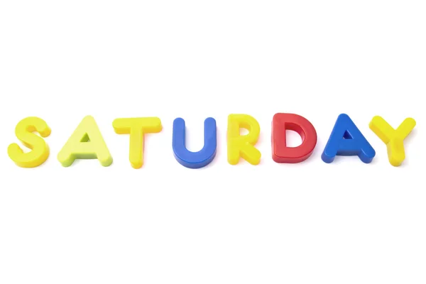Letter magnets "saturday" — Stock Photo, Image